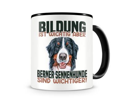 Tasse mit dem Motiv Bildung Wichtig Berner Sennenhund Wichtiger