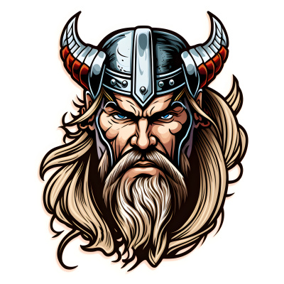 Buntes Wandtattoo "Viking Warrior"