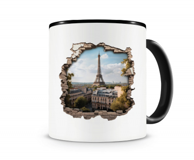 Tasse mit dem Motiv Wandriss mit Eiffelturm