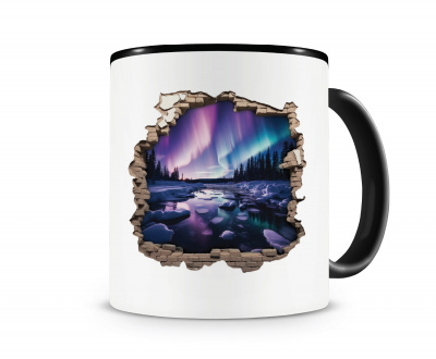 Tasse mit dem Motiv Wandriss mit Polarlicht Aurora