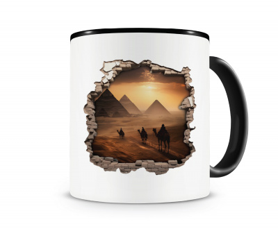Tasse mit dem Motiv Wandriss mit Pyramiden von Gizeh