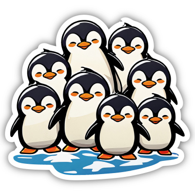 Pinguin Bande  Aufkleber Cartoon