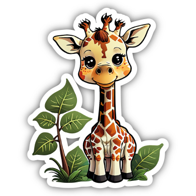Se Giraffe  Aufkleber Cartoon