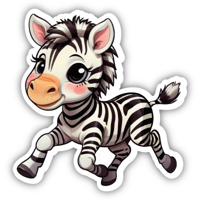Kleines Zebra Aufkleber Cartoon