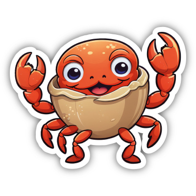 Lustige Krabbe Aufkleber Cartoon