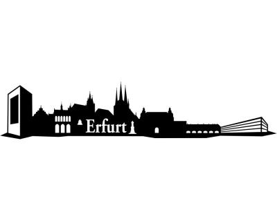 Wandsticker Erfurt Skyline  schwarz 30x6,2cm Sonderangebot