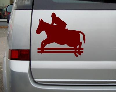 Pferd Aufkleber Springreiter