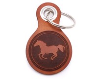 Schlsselanhnger Pferd Schlsselanhnger Modellnummer  cognac braun/graviert