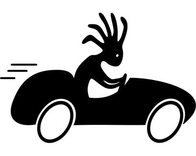 Kokopelli 'Racing' Aufkleber - Ansicht 1