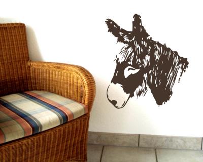 Esel Wandtattoo  Poitou 