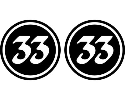 2 x Startnummern Rund Aufkleber - Ansicht 1
