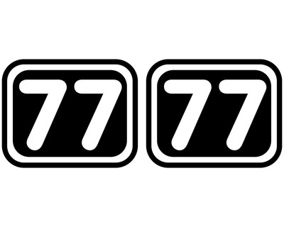 2 x Startnummern Eckig Aufkleber - Ansicht 1