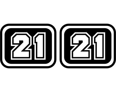 2 x Startnummern Eckig Aufkleber