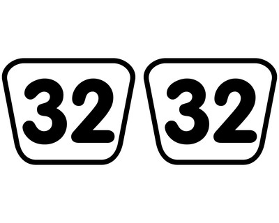 2 x Startnummern Trapez Outline Aufkleber - Ansicht 1