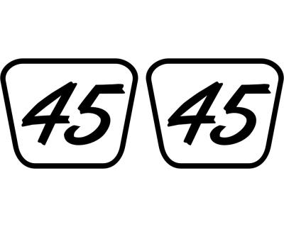 2 x Startnummern Trapez Outline Aufkleber Aufkleber