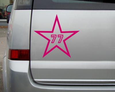 2 x Startnummern Star Outline Aufkleber - Ansicht 3