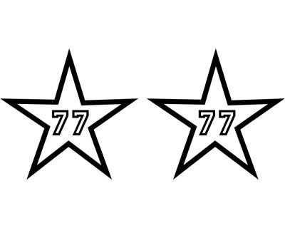 2 x Startnummern Star Outline Aufkleber - Ansicht 1