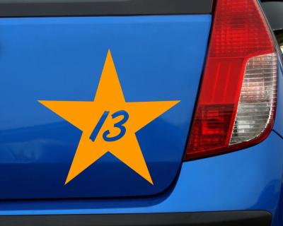 2 x Startnummern Star Aufkleber Aufkleber