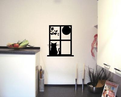 Katzenfenster Wandtattoo Motiv A
