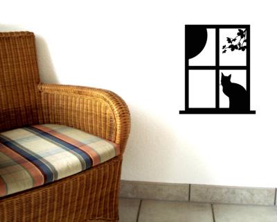 Katzenfenster Wandtattoo Motiv D - Ansicht 2