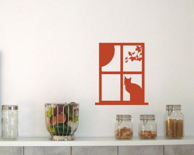 Katzenfenster Wandtattoo Motiv D