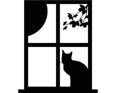 Katzenfenster Wandtattoo Motiv D