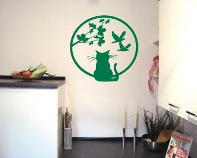 Katzenfenster Wandtattoo Vgel