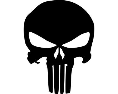 Punisher Wandtattoo Totenkopf