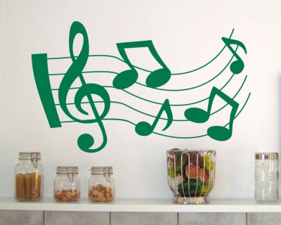 Musiknoten Wandtatto geschwungen - Ansicht 2