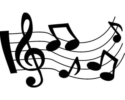 Musiknoten Wandtatto geschwungen - Ansicht 1