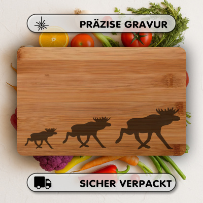 Frhstcksbrettchen mit Schweden Elch Karawane Gravur - Ansicht 3