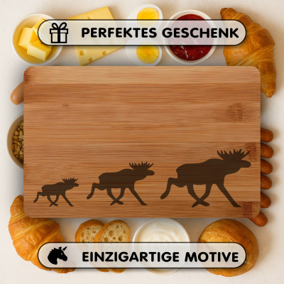 Frhstcksbrettchen mit Schweden Elch Karawane Gravur - Ansicht 4