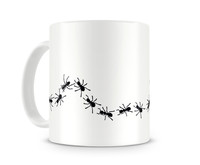 Tasse mit dem Motiv Ameisenstrasse Tasse Modellnummer  wei/schwarz