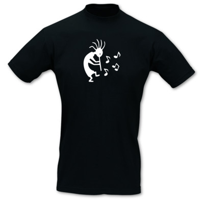 T-Shirt Kokopelli schwarz/weiß S