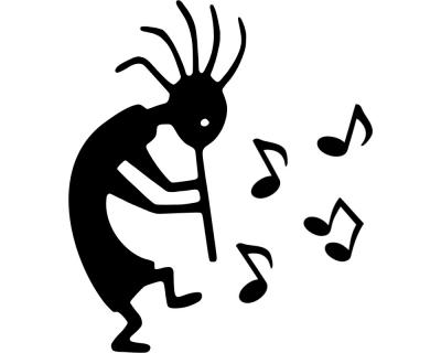 Aufkleber Kokopelli Musik - Ansicht 1