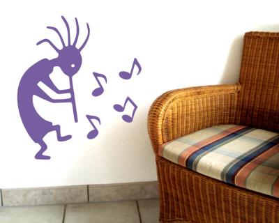 Wandtattoo Kokopelli Musik - Ansicht 2