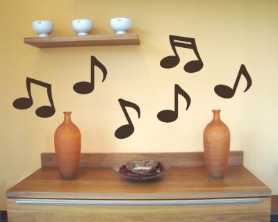 Musiknoten Wandtatoo 6er Set