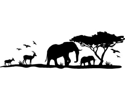 Afrika Wandtattoo Elefanten
