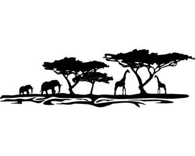 Afrika Wandtattoo Giraffen - Ansicht 1