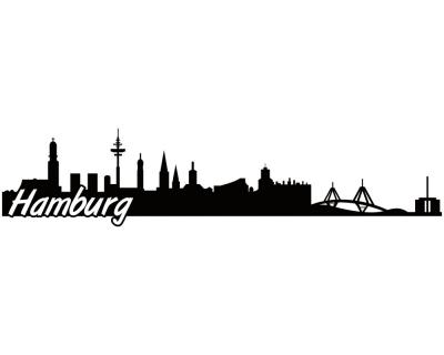Hamburg Skyline Autoaufkleber - Ansicht 1