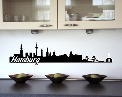 Hamburg Skyline Wandtattoo Wandtattoo