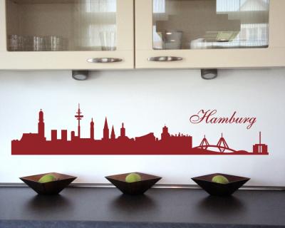 Wandtattoo Hamburg Skyline - Ansicht 2