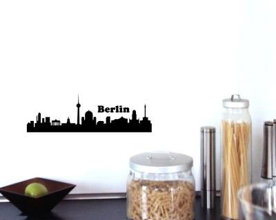 Wandtattoo Berlin Skyline schwarz 30x9.4 cm Sonderangebot