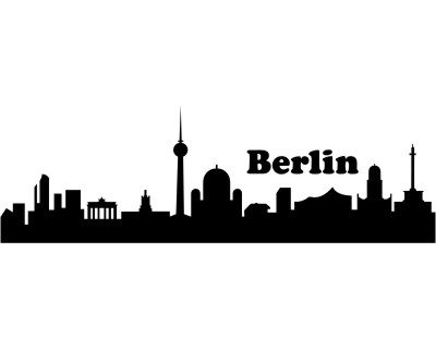 Wandtattoo Berlin Skyline schwarz 30x9.4 cm