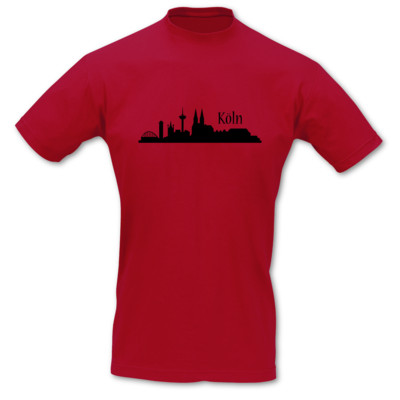 T-Shirt Köln Skyline rot/schwarz M