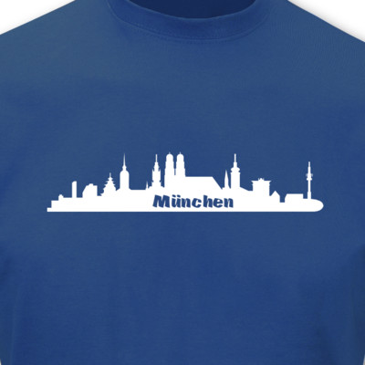 T-Shirt München Skyline royal blau/weiß M Sonderangebot