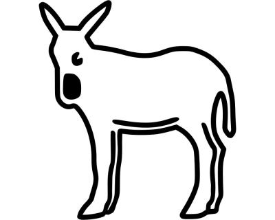 Katalanischer Esel Aufkleber Outline - Ansicht 1
