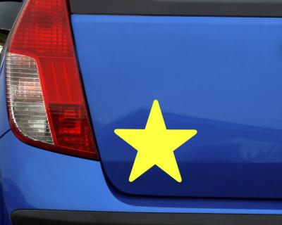 Stern Aufkleber  gefllt  runde Ecken