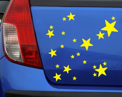 Sterne Aufkleber Set  gefllt  runde Ecken