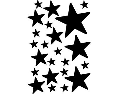 Sterne Aufkleber Set 'gefüllt' runde Ecken